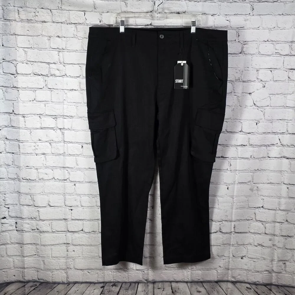 Start Men's Size 42 X 27 Black Straight Leg Work Pants